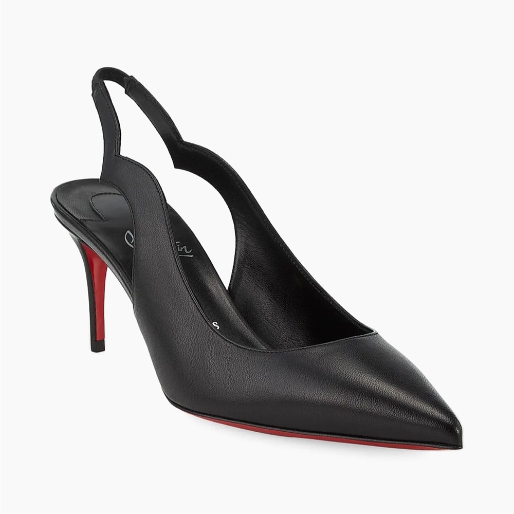 Christian Louboutin Black Pointed Slingbacks